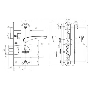 Замок врезной Зенит ЗВ9-4.2 медь