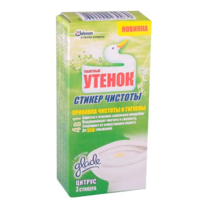 Средство для очистки унитаза Туалетный Утенок Стикер Чистоты Цитрус 3*10 г