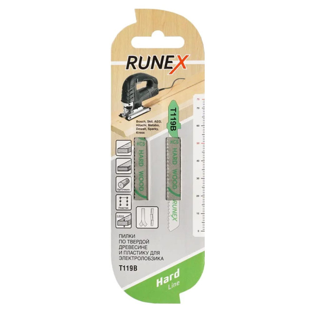 Пилки по дереву и пластику Runex T119B точный рез 75*50 мм 2 шт Пилки по дереву и пластику Runex T119B точный рез 75*50 мм 2 шт