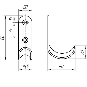 Крючок Уральская Фурнитура одинарный черный