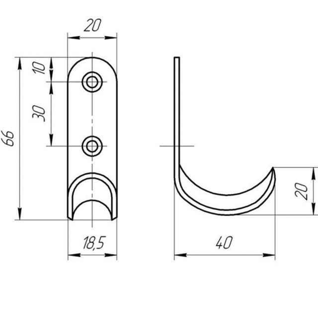 Крючок Уральская Фурнитура одинарный черный