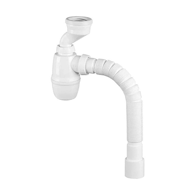 Сифон для писсуара Wirquin 30987106 с манжетами и с гофротрубой