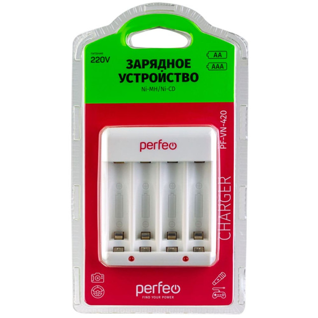 Зарядное устройство Perfeo PF-VN-420 Ni-MH/CD 220V 4 слота АА/ААА