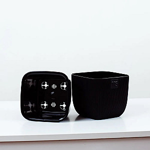 Горшок VipSet  AMF-1.95-11 Фабио с дренажной системой черный 1.95 л