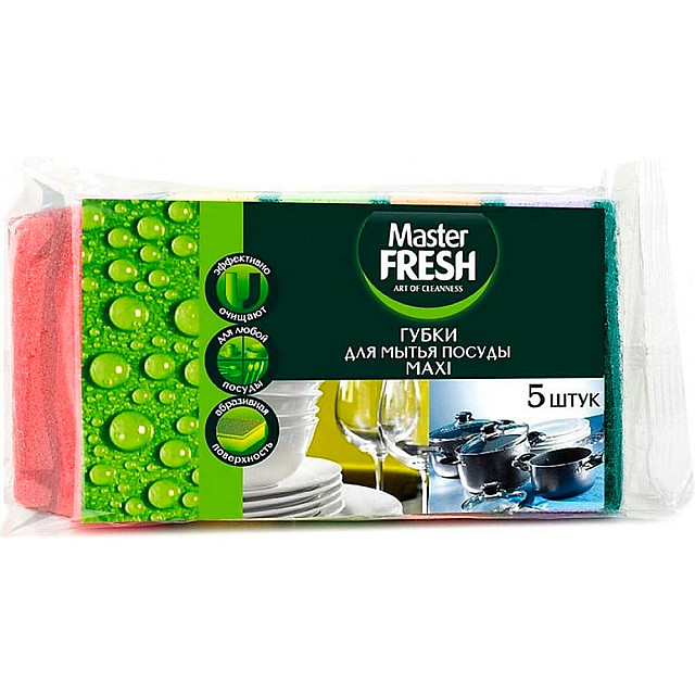 Губки для посуды Master Fresh Maxi 5 шт