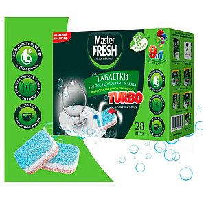Таблетки для посудомоечных машин Master Fresh 9 в 1 в растворимой оболочке 28 шт
