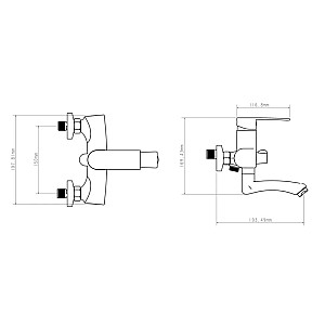 Смеситель для ванны Econoce EC0271 серия 270 D35-A