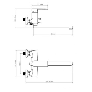 Смеситель для ванны Econoce EC0272BL серия 270 D35-A черный