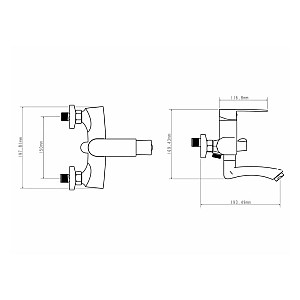 Смеситель для ванны Econoce EC0271WT серия 270 D35-A белый