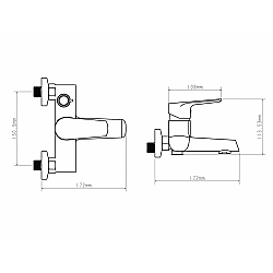 Смеситель для ванны Econoce EC0281WT серия 280 D35-A белый