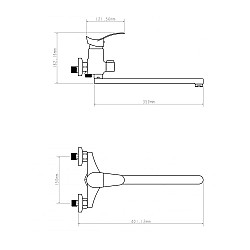 Смеситель для ванны Econoce EC0312 D40-A серия 310