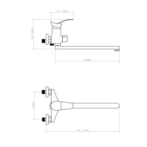 Смеситель для ванны Econoce EC0312 D40-A серия 310