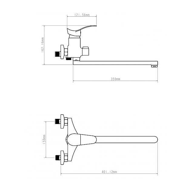 Смеситель для ванны Econoce EC0312 D40-A серия 310