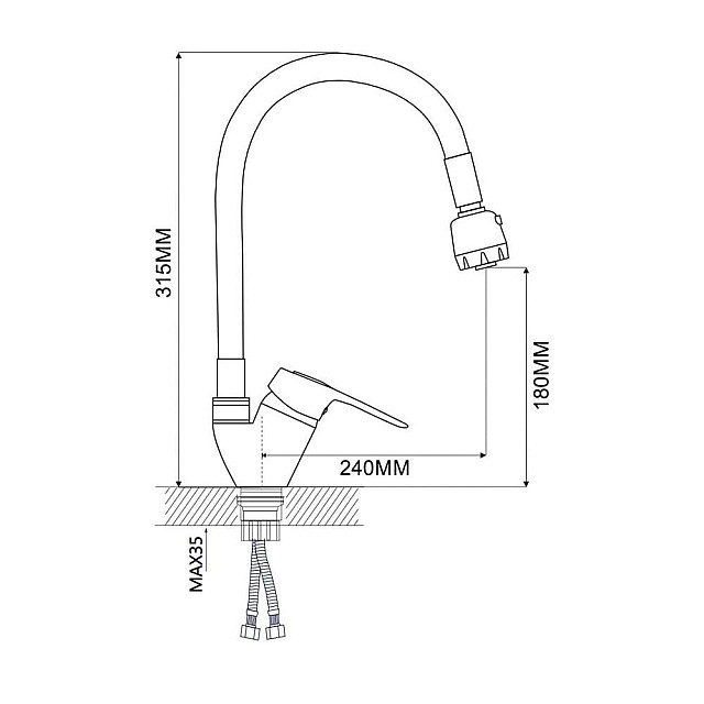 Смеситель для кухни Econoce EC0246 D40-A серия 240