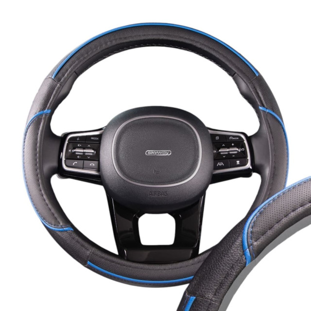 Оплетка экокожа Skyway Combo-5 M черно/синяя