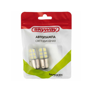 Автолампа диодная Skyway S08201046 S25/P21/5W 12V 12 SMD 2 шт