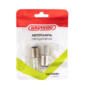 Автолампа диодная Skyway S08201053 S25/P21/5W 12V 48 SMD 2 шт