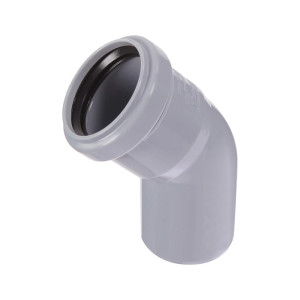 Отвод Ду 32 45° с кольцом серый