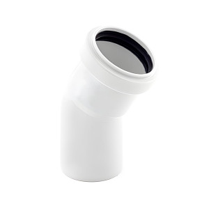 Отвод для внутренней канализации МультиМирПласт 32 мм 45° с кольцом белый