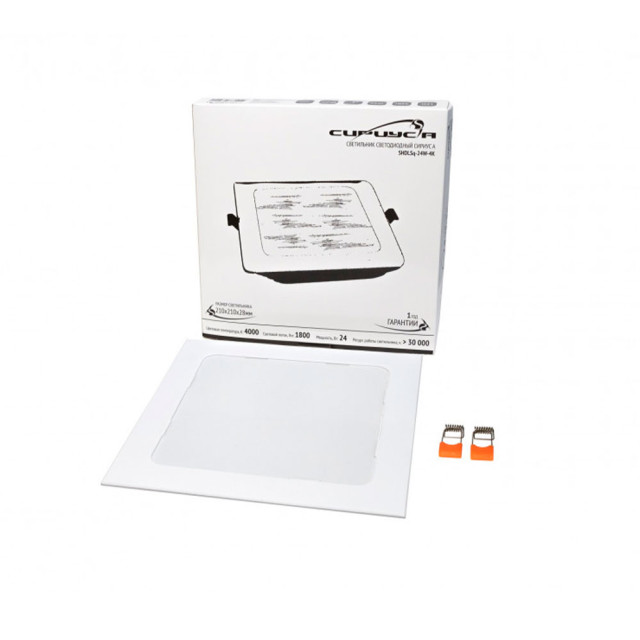 Светильник встраиваемый СириусА SHDLSq-24W-4K 210*210*28 мм опал