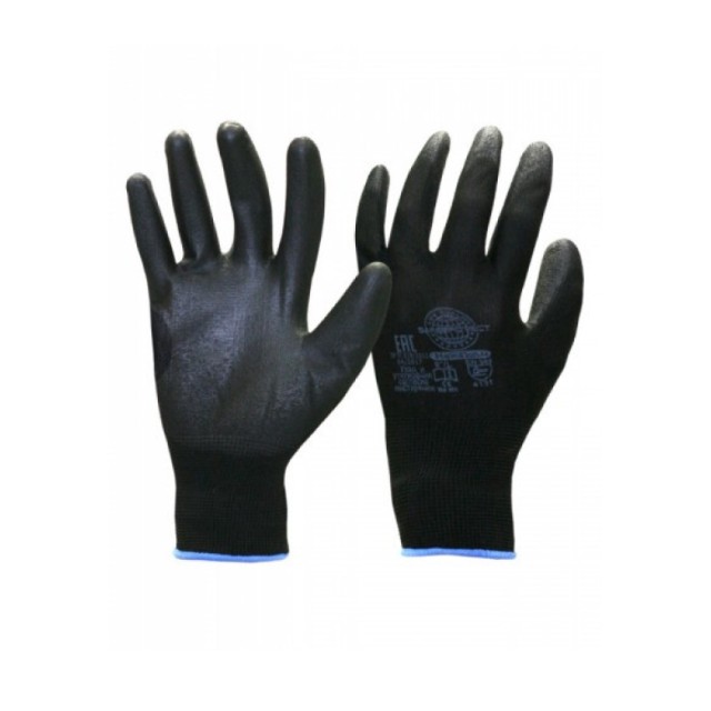 Перчатки синтетические M-L черный облив