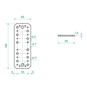 Пластина крепежная Роскреп КР-180*65