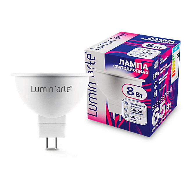 Лампа светодиодная Lumin-arte LSTD-MR16-8W4KGU5.3 LSTD-MR16 8Вт 4000K GU5.3
