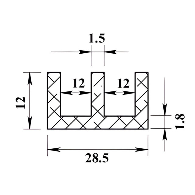 Профиль ш-образный алюминиевый ПилотПро 147173 28.5*12 мм 1 м