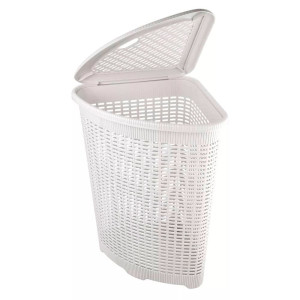 Корзина для белья Econova 433217516 пластмассовая белая 50 л