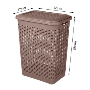 Корзина для белья Econova 431293414 пластмассовая коричневая 50 л