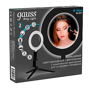 Светильник кольцевой Gauss RL001 с комплектом креплений для установки телефона USB