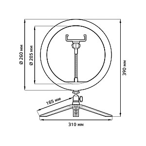 Светильник кольцевой Gauss RL002 с комплектом креплений для установки телефона USB