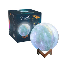 Светильник настольный Gauss NN003 3D Луна 1W RGB 5V Li-ion 450mA 15 см c пультом LED 1/6/12