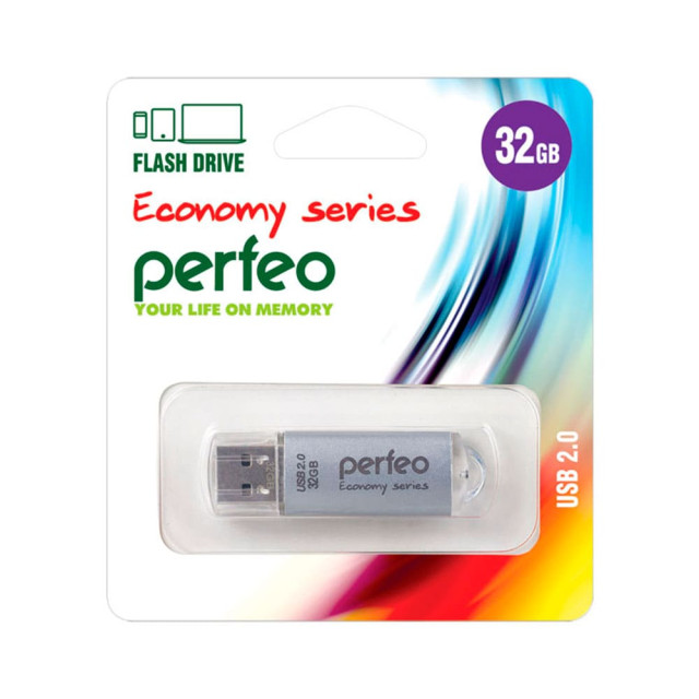 USB флэш-диск Perfeo PF-E01S032ES 32GB E01 Silver economy series
