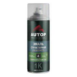 Эмаль для пластика Autop №4 ATP-A07583 структурная черная крупная 520 мл