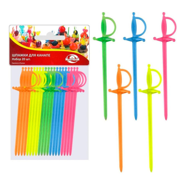 Шпажки для канапе МультиДом Шпага МТ76-74 7 см 20 шт
