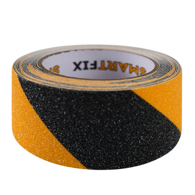 Лента противоскользящая SmartFix ANTI-SLIP клейкая чёрно-жёлтая 50 мм*5 м