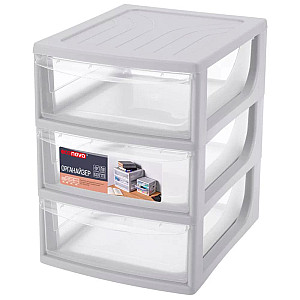 Органайзер Econova 433223730 для хранения с 3-мя ящиками светло-серый