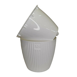 Горшок VipSet  AME-4.5-01 Эви с дренажной системой белый 4.5 л