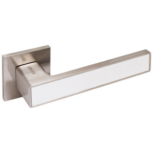 Ручка дверная Аллюр Лана SN/W 86811 13797 матовый никель/белый