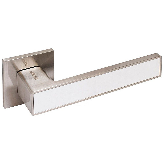 Ручка дверная Аллюр Лана SN/W 86811 13797 матовый никель/белый