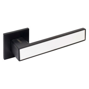 Ручка дверная Аллюр Лана BL/W 861511 13803 матовый черный/белый