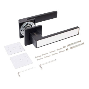 Ручка дверная Аллюр Лана BL/W 861511 13803 матовый черный/белый