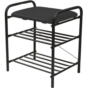 Банкетка для обуви Nika Б1-1/Ч 500*330*440 мм черный матовый