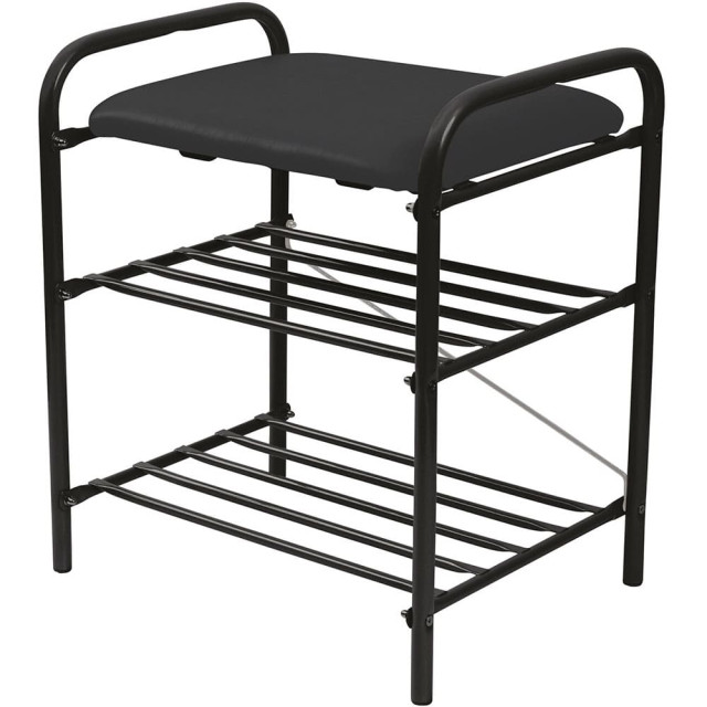 Банкетка для обуви Nika Б1-1/Ч 500*330*440 мм черный матовый