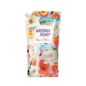 Крем-мыло жидкое Aroma soap Белый пион и Персик 1000 мл