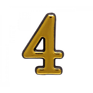 Цифра дверная 4 Аллюр пластиковая клеящаяся золото
