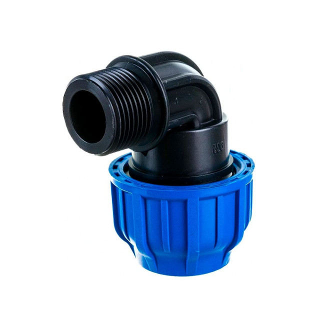 Колено РосТурПласт 11558 ПЭ наружная резьба 32*1