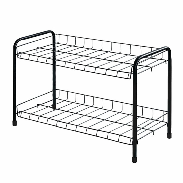 Этажерка для обуви Nika ЭТ3/Ч 2-х секционная черная 660*280*440 мм