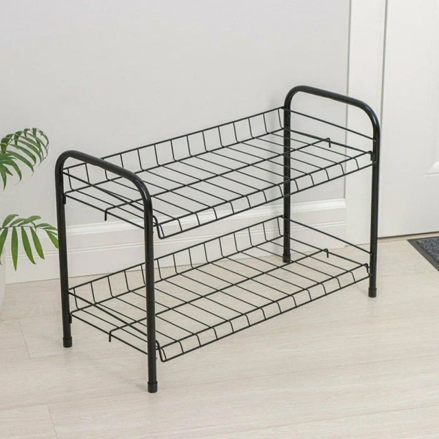 Этажерка для обуви Nika ЭТ3/Ч 2-х секционная черная 660*280*440 мм